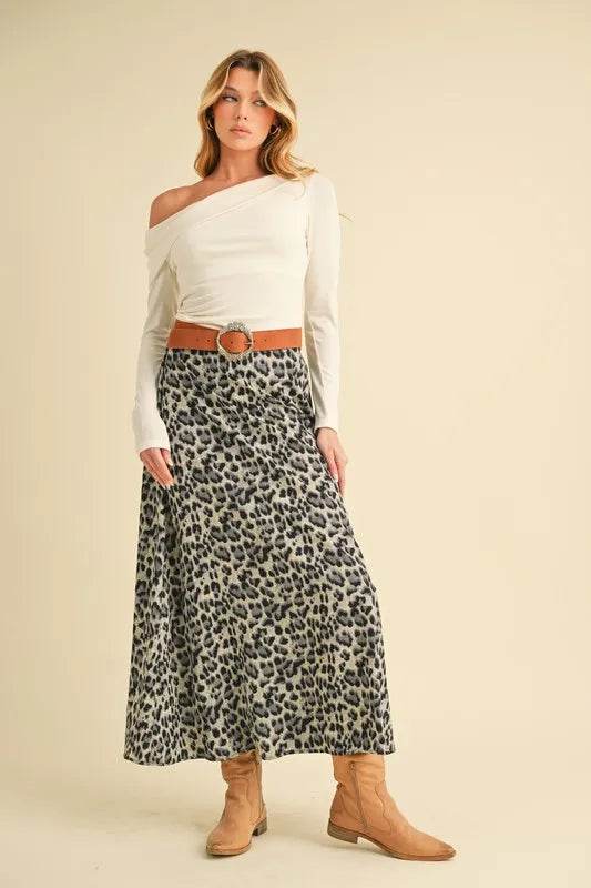 Aemi+Co Leopard Midi Skirt