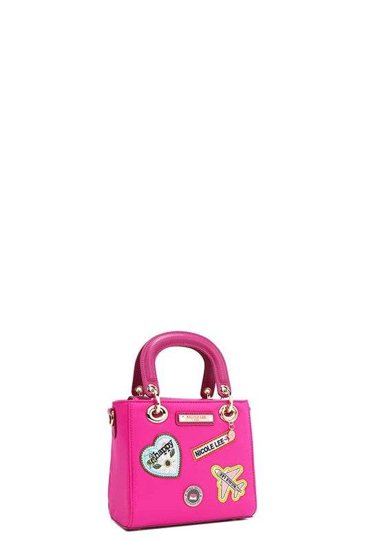 Nicole Lee USA Color Patch Handbag with Top Handle