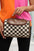 Black Checkered Zipper Makeup Bag