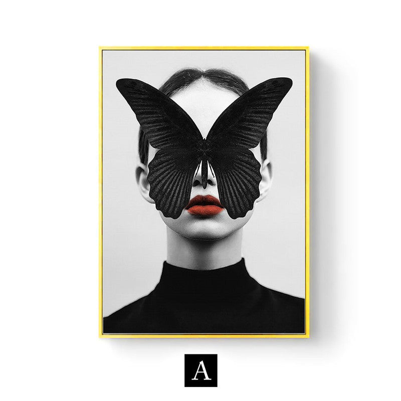 Modern Living Room Home Decor Painting Abstract Floral Character Art Canvas Poster