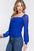 ACTIVE BASIC Square Neck Mesh Long Sleeve Top with Shirring Detail