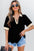 Clare Collared V Neck Puff Sleeve Blouse