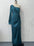 Women's One-shoulder Split Dress Ins Fashion Long-sleeved Slim Long Dresses Party Evening Clothing