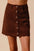 SO ME Scallop Buttoned Front Corduroy Mini Skirt