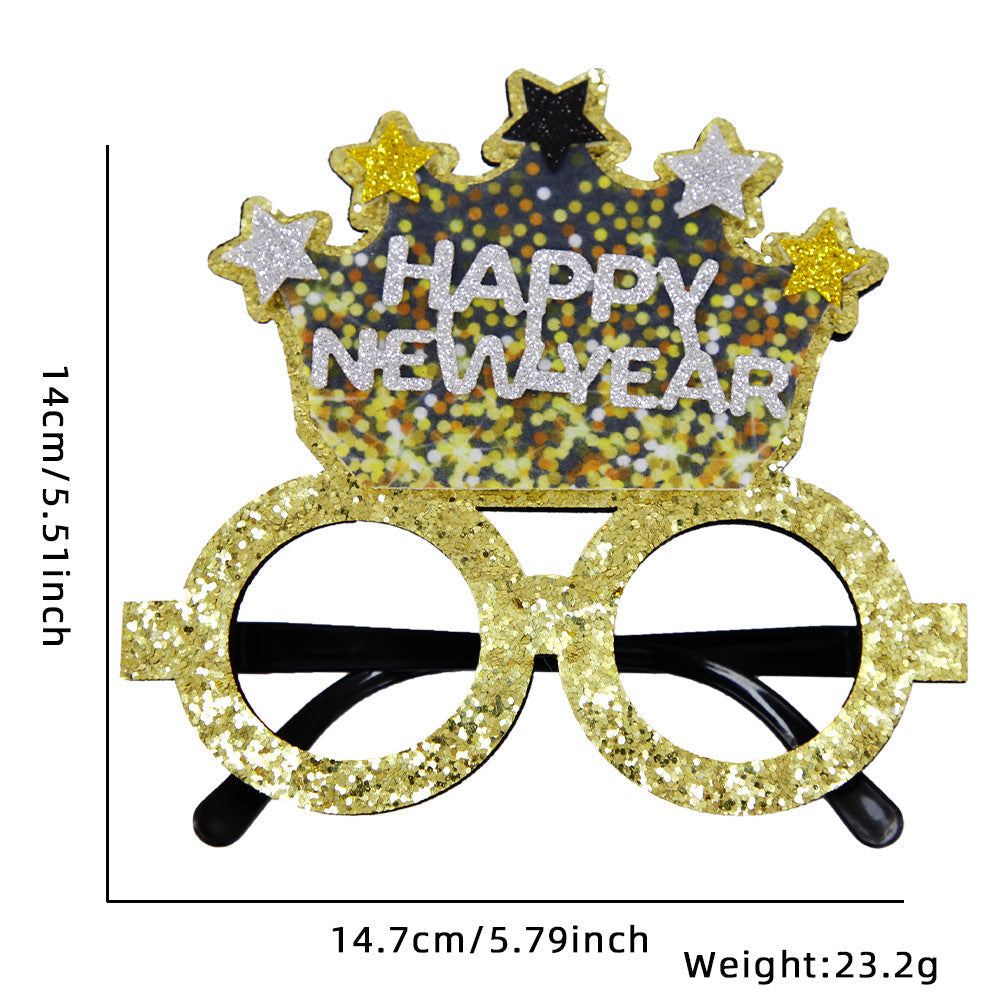 2024 New Year Party Funny Holiday Decorative Glasses Photo Props Glasses Frame