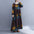 Literary Plus Size Plus Fertilizer Plus Printing Long-sleeved Dress
