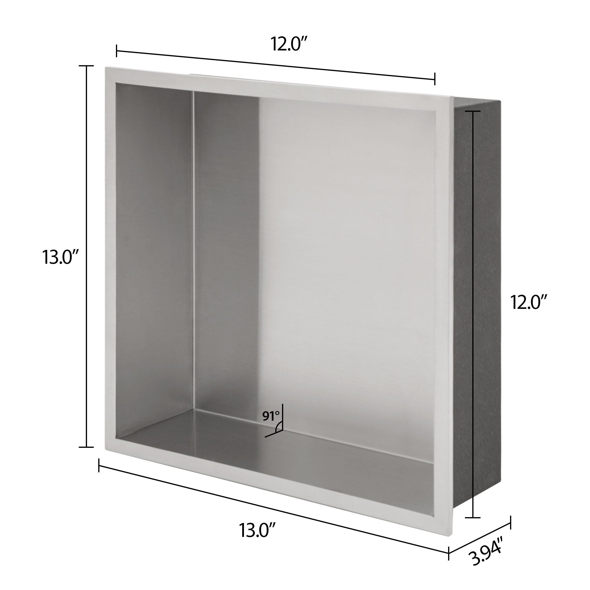 Brushed Stainless Steel Wall Shower  Niche , Double Recessed Shower Shelf for Bathroom