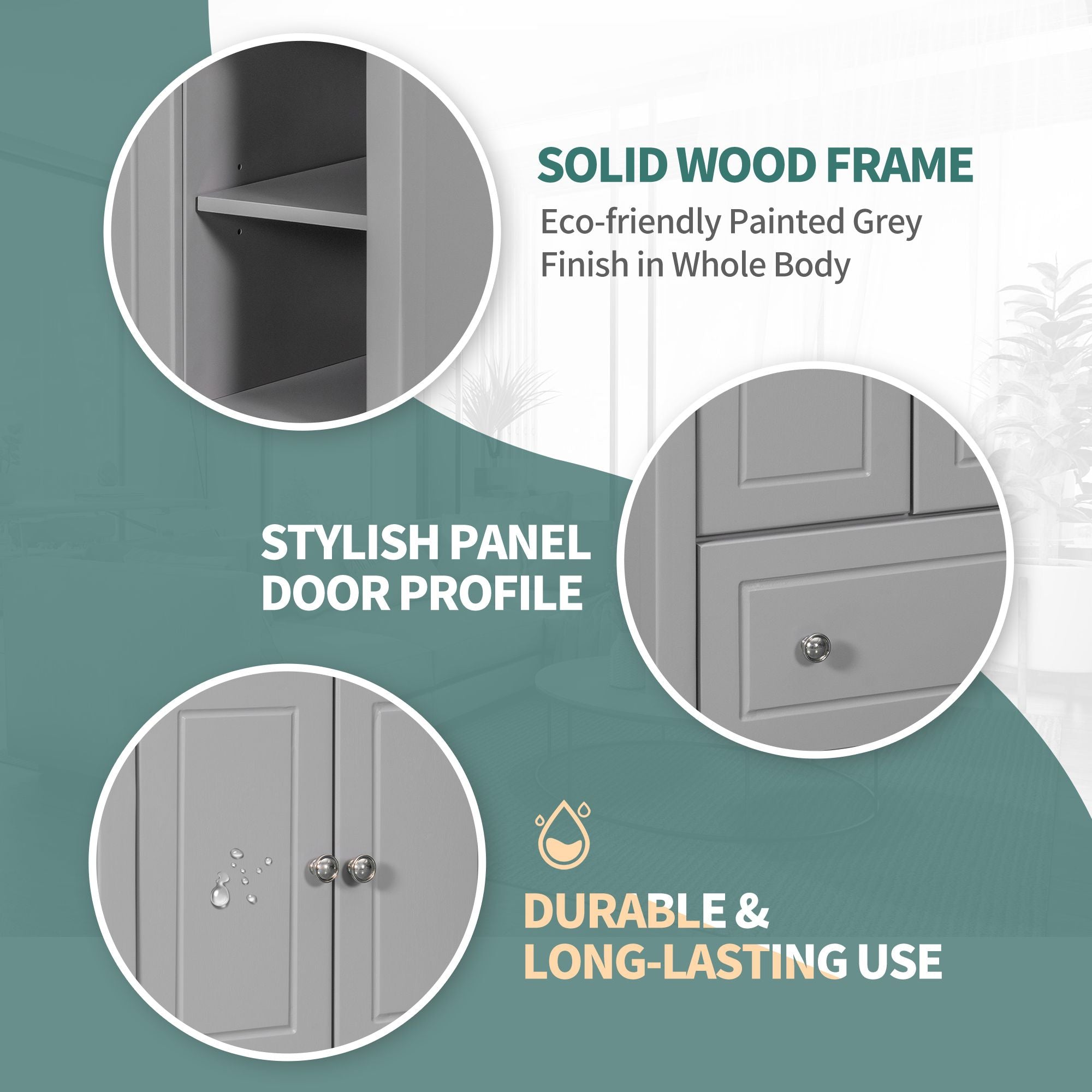 30" Bathroom Vanity with Sink, Bathroom Storage Cabinet with Doors and Drawers, Solid Wood Frame, Ceramic Sink