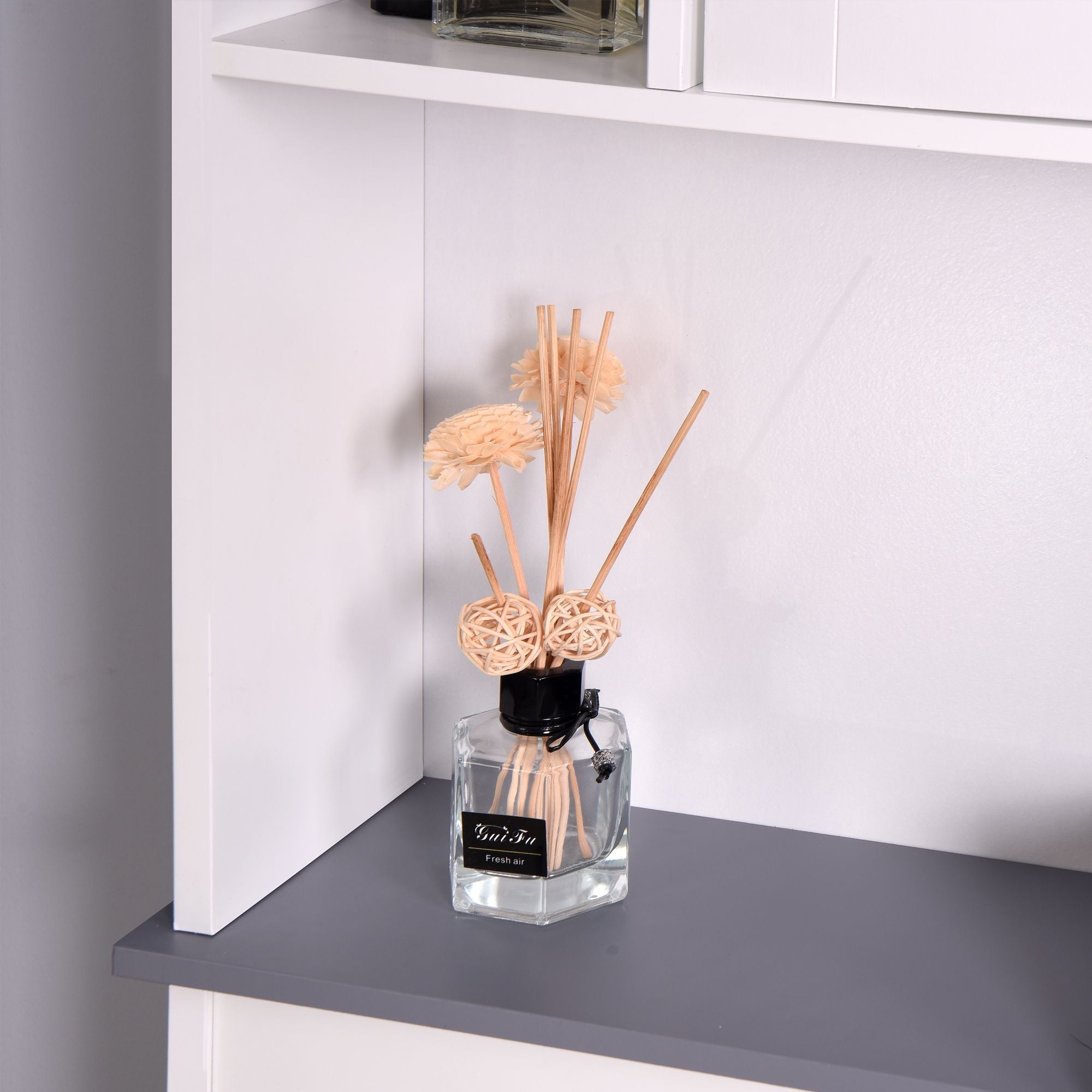 Modern Over The Toilet Space Saver Organization Wood Storage Cabinet for Home, Bathroom