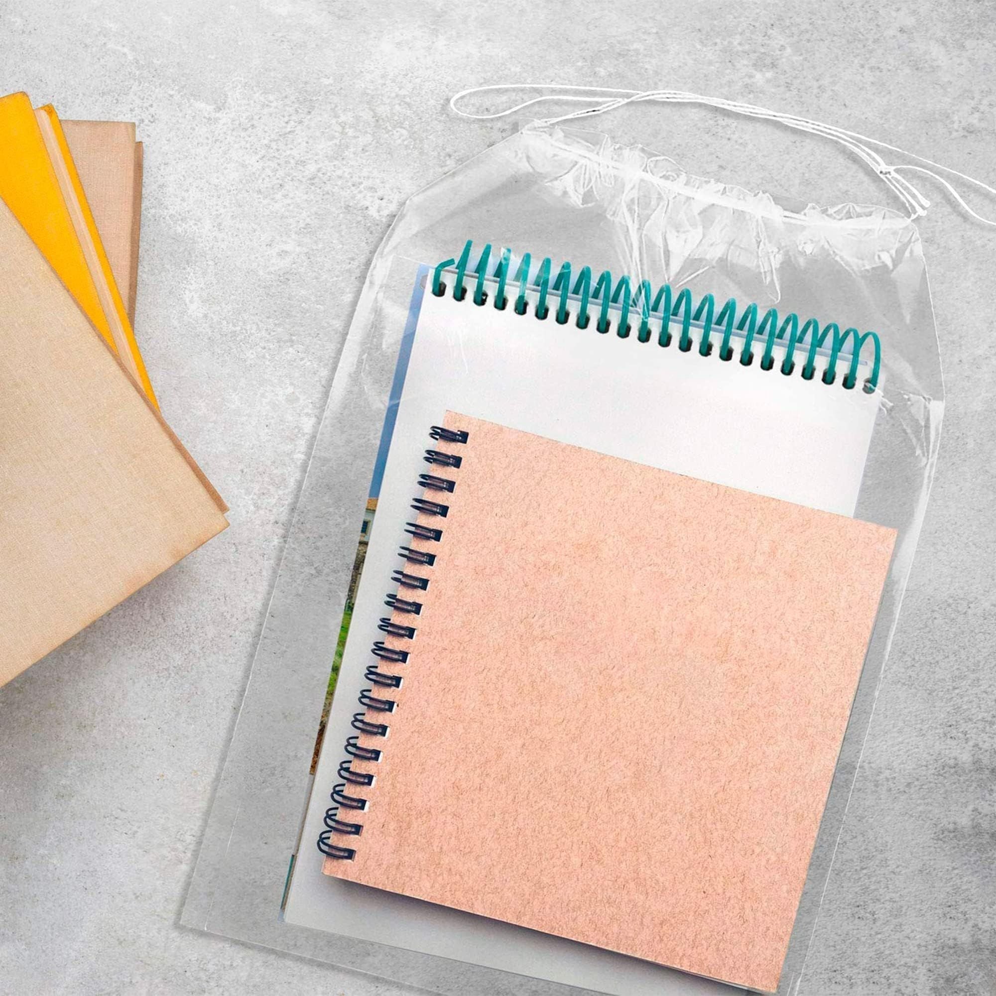 Clear Drawstring Bag, 10 x 12 Inches. Pack of 100 Clear Plastic Drawstring Bags. 2 Mil Drawstring Clear Plastic Bags. Waterproof Clear Plastic Bags Drawstring for Cosmetics, Toiletries