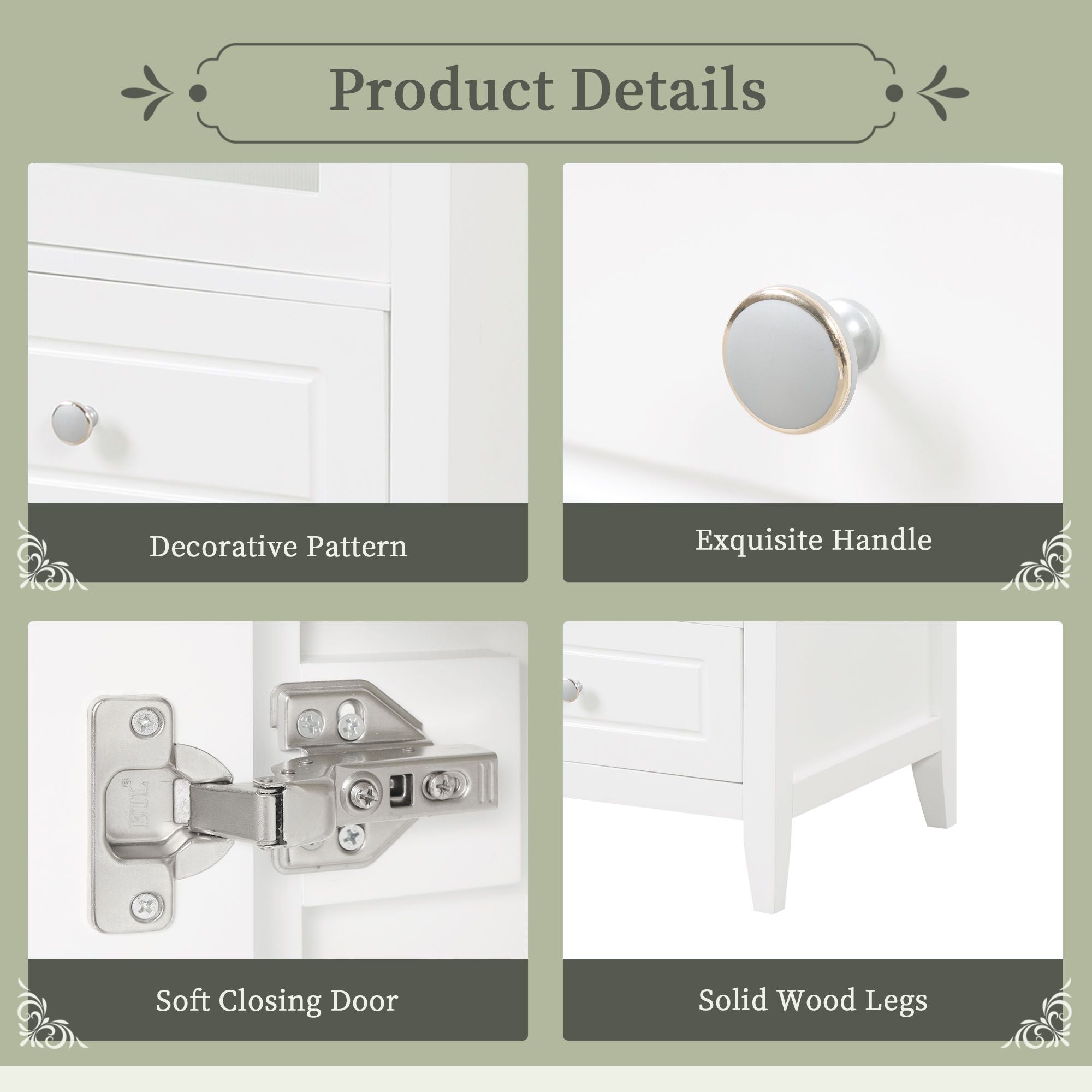 20" Bathroom Vanity with Sink, Bathroom Cabinet with Soft Closing Glass Door, A Drawer