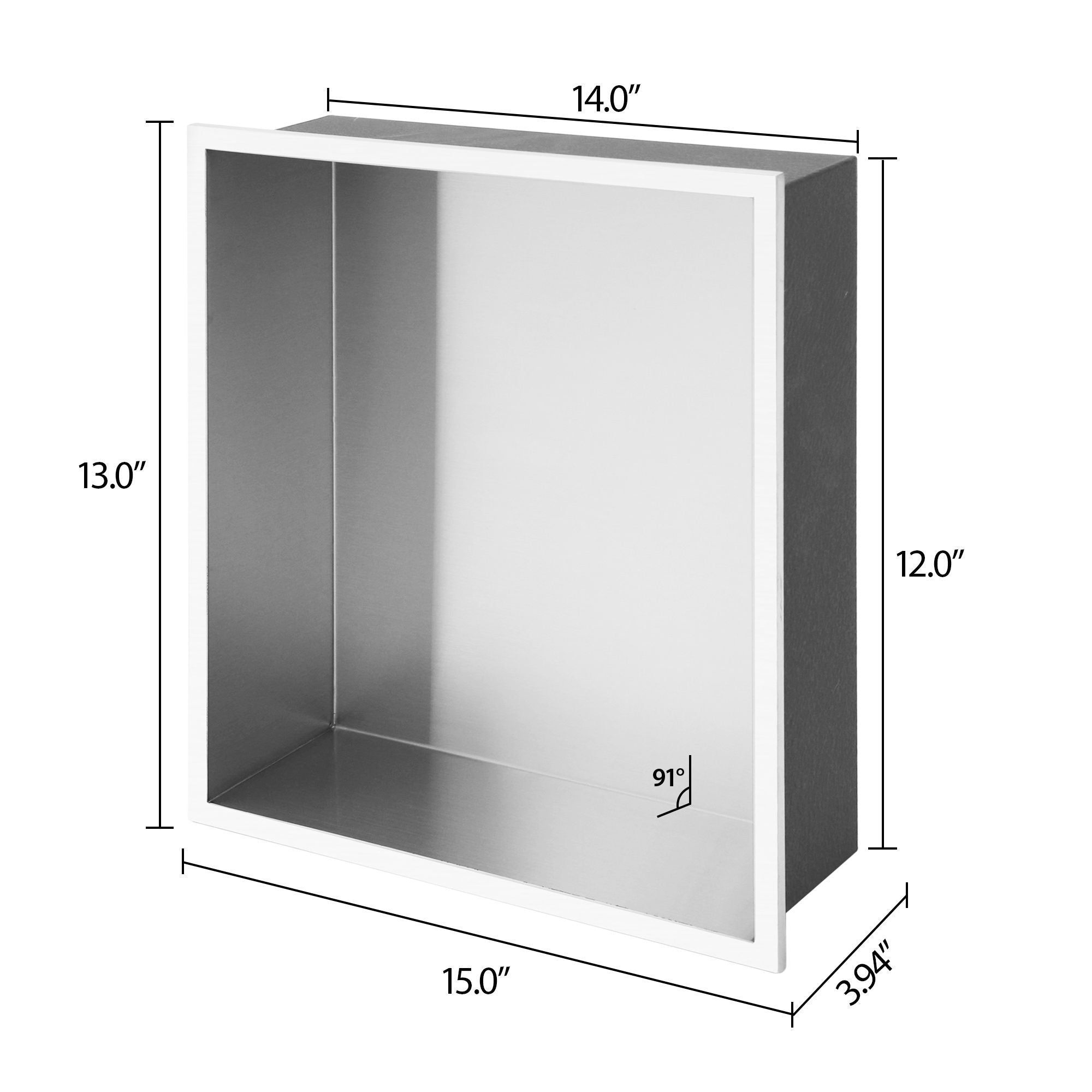 Brushed Stainless Steel Wall Shower  Niche , Double Recessed Shower Shelf for Bathroom