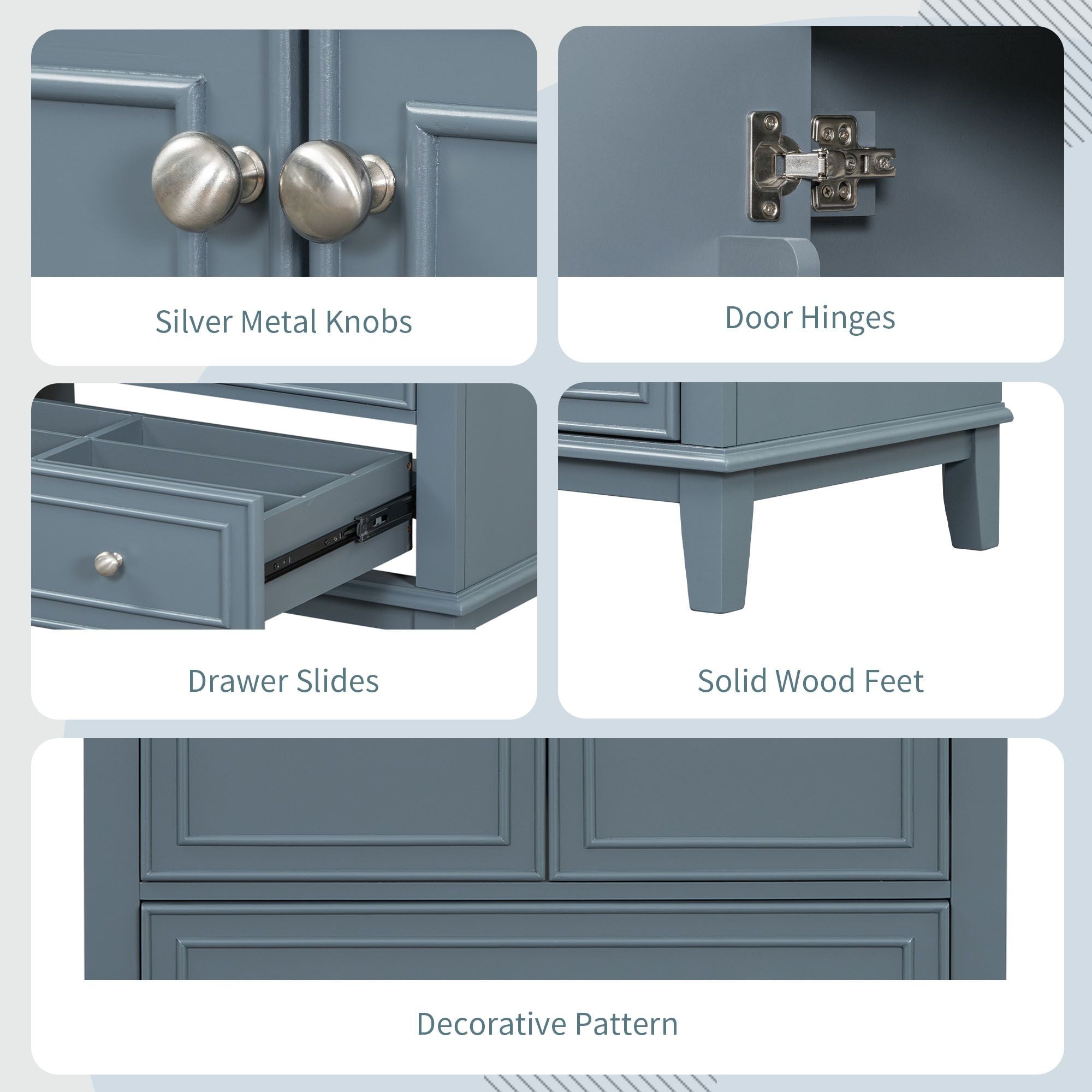 30\" Bathroom Vanity with Sink Combo, Multi-functional Bathroom Cabinet with Doors and Drawer, Solid Frame and MDF Board