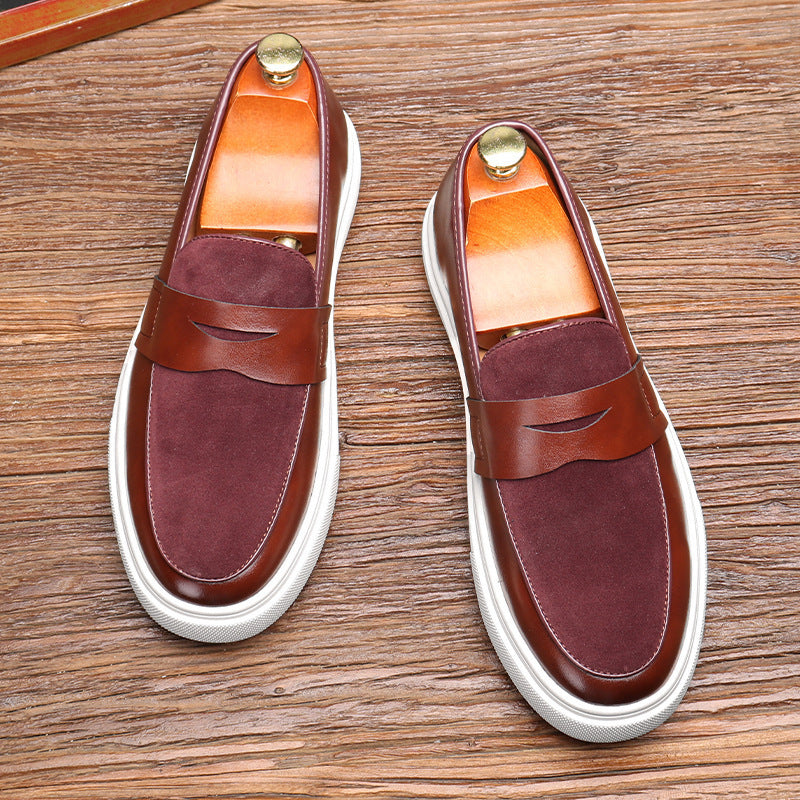 Korean Style Trendy Thick-soled Men's British Style Casual Leather Shoes