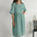 Cotton Linen Round-neck Loose Casual Solid Color Pocket Dress
