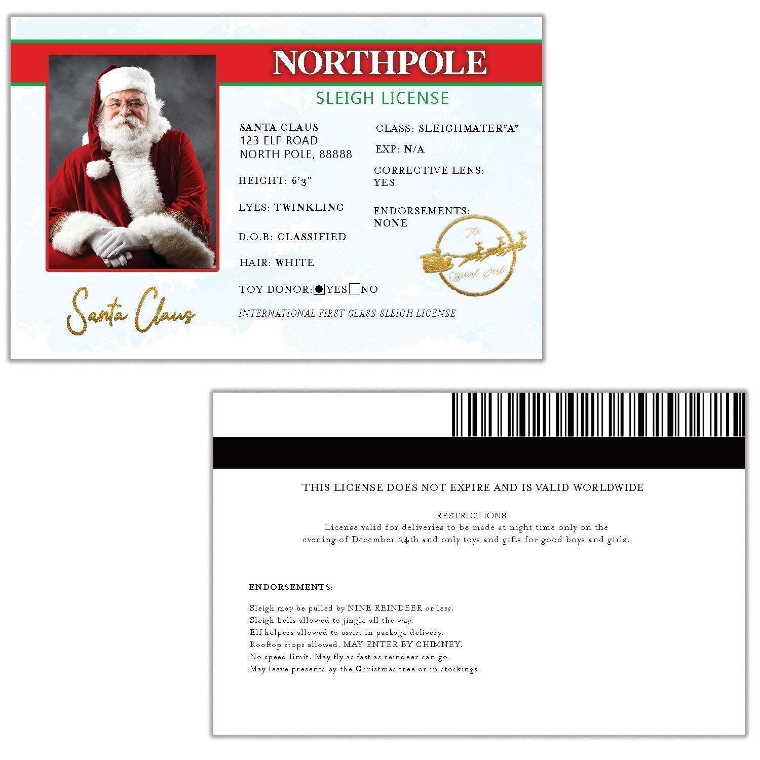 Christmas Gift For Children Sled Driving License