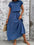2 Piece Set Women's Solid Color Short Sleeve Top And Casual A- Line Dress Suit