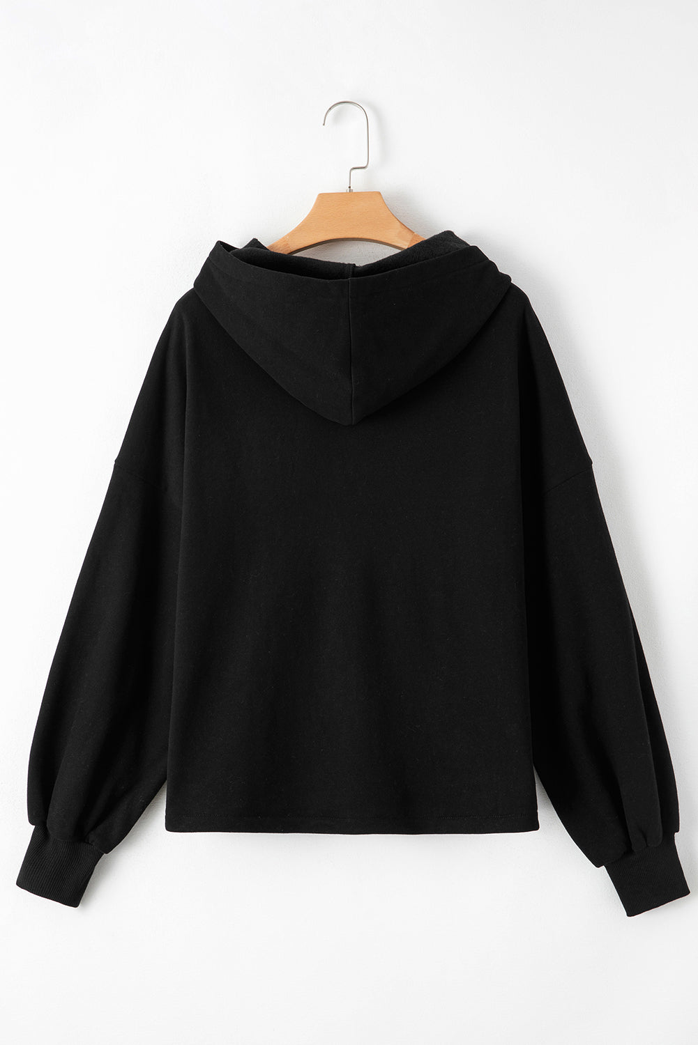 Kate Fleece Lined Half Zipper Kangaroo Pockets Loose Hoodie