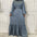 New Fashion Women's Patchwork Muslim Lace Up Solid Color Dress