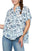 Umgee Full Size Two Tone Floral Print Top Plus Size