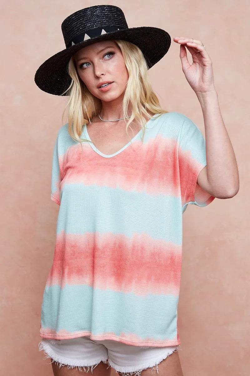 BiBi Tiedye Printed Hacci Knit Top
