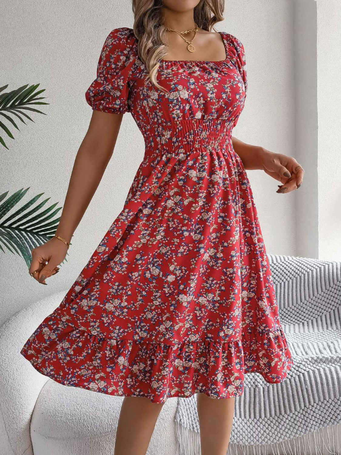Bloom Babe Smocked Midi Dress