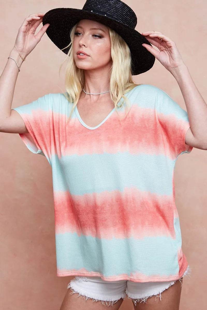 BiBi Tiedye Printed Hacci Knit Top