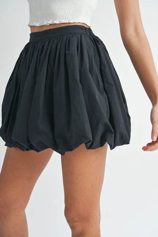 MABLE Poplin Bubble Mini Skirt