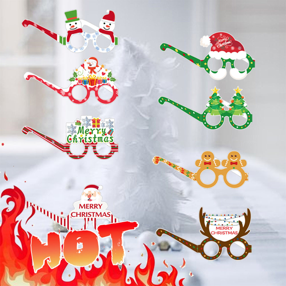 Christmas Children's Paper Glasses Party Decoration Supplies