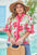 Elise Plus Size Floral Frilled Stripes Blouse