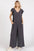 Mittoshop V-Neck Ruffled Jumpsuit with Cap Sleeves and Wide Leg Design
