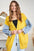 ADORA Full Size Frayed Denim Sleeve Sweater Cardigan Plus Size