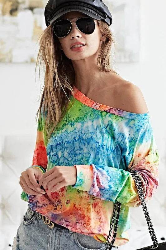 BiBi Tie Dye Soft Knit Jersey T-Shirt