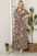 BOMBOM Floral Round Neck Short Sleeve Maxi Tee Dress