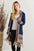 ADORA Full Size Fringe Hem Aztec Border Cardigan Plus Size