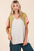 Mittoshop Color Block V-Neck Short Sleeve T-Shirt
