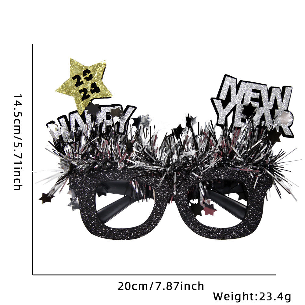 2024 New Year Party Funny Holiday Decorative Glasses Photo Props Glasses Frame