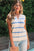 Lainey Stripe Split V Neck Collared Ribbed Sweater Vest