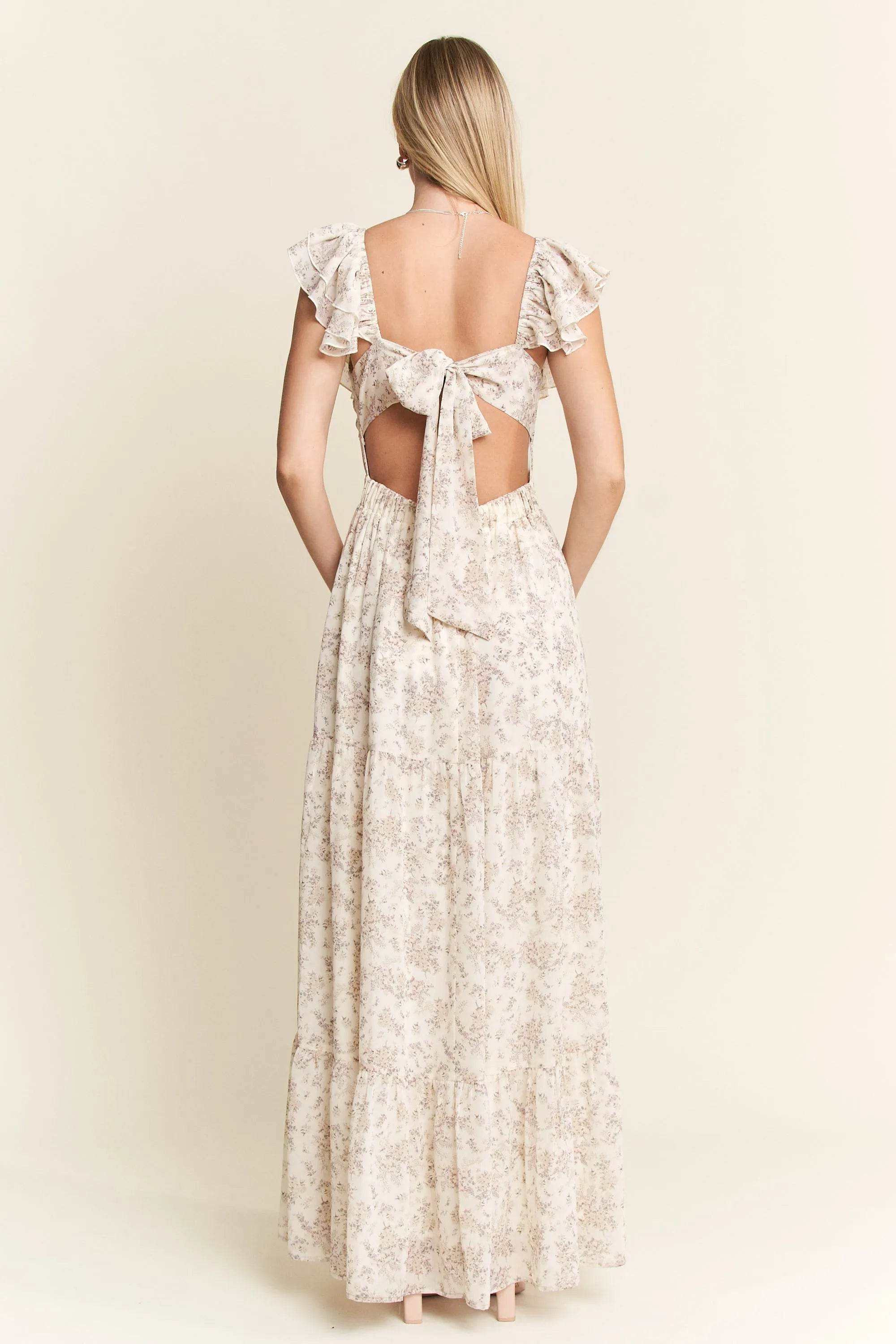 Jade By Jane Full Size Ruffle Sleeve Tiered Maxi Dress Plus Size