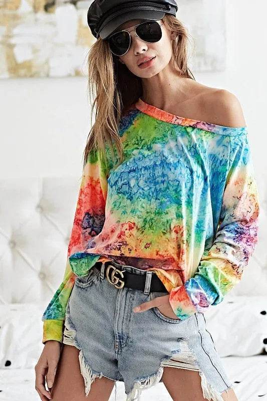 BiBi Tie Dye Soft Knit Jersey T-Shirt