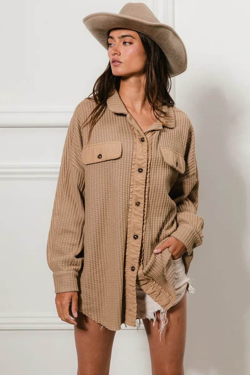 BiBi Heavy Waffle Oversized Shacket