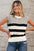 Irene Striped O Neck Sweater Vest