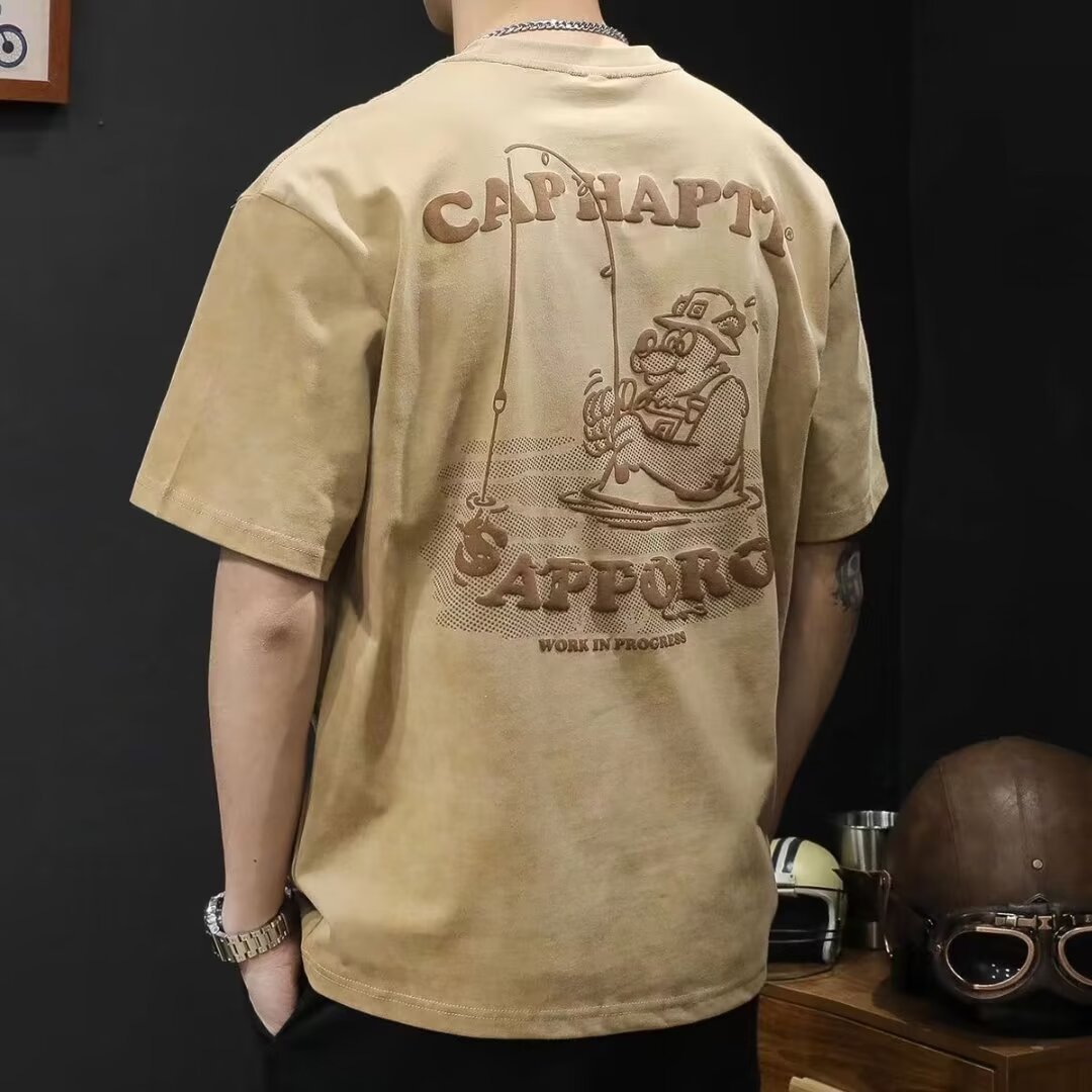 American-style Heavy Short-sleeved T-shirt Men's Summer High Sense