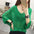 Hollow-out Short-sleeved Loose Knitted Shirt V-neck