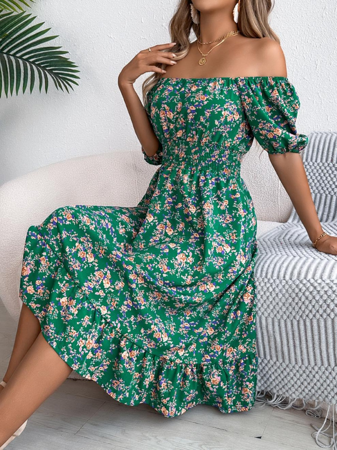 Bloom Babe Smocked Midi Dress