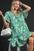 Umgee Full Size Printed Notched Puff Sleeve Mini Dress Plus Size