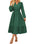 GRACE KARIN 2025 Women's Casual Fall Long Sleeve Midi Dresses, V-Neck Smocked Tiered Dress,Wedding Guest Dress
