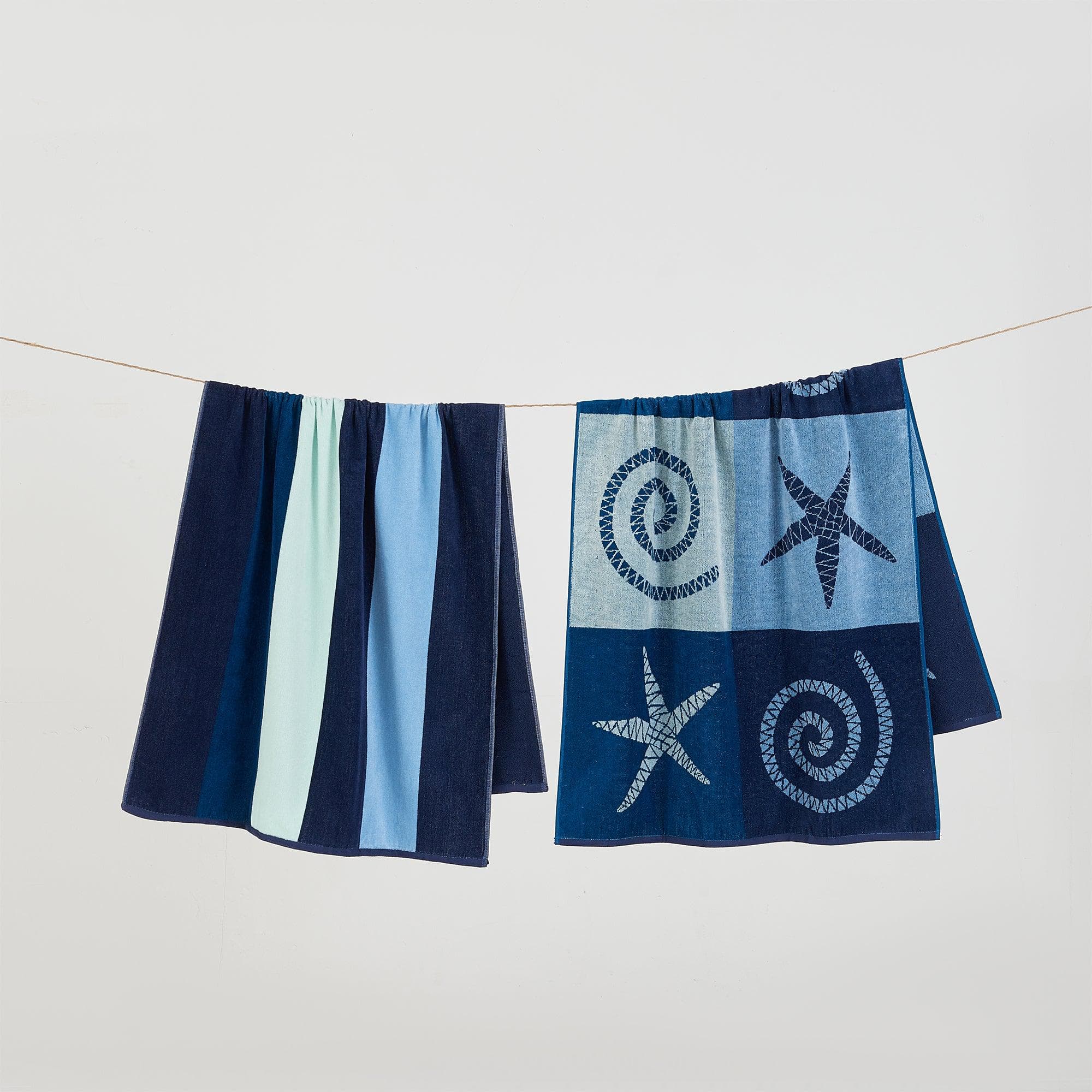 2 Pack 100% Cotton Jacquard Beach Towels - Playa Collection