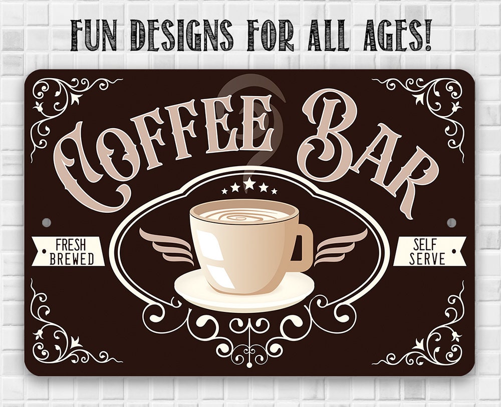 Coffee Bar Fresh Brewed - Metal Sign