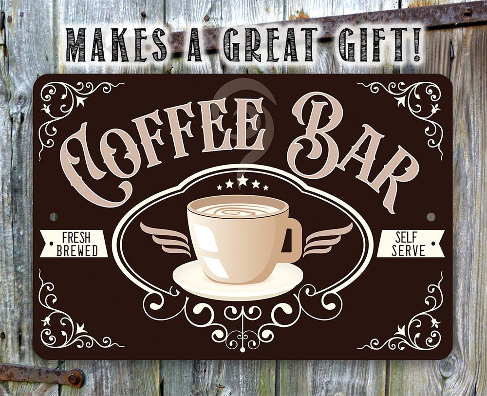 Coffee Bar Fresh Brewed - Metal Sign